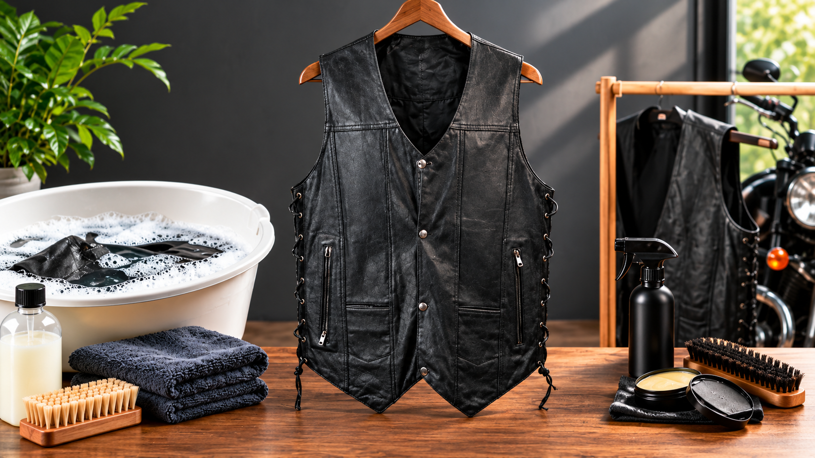 how to wash a denim motorcycle vest