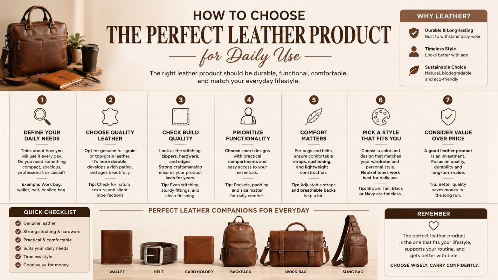 How to Choose the Perfect Leather Product for daily Use 