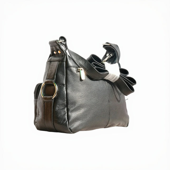 Black Leather Sling Bag