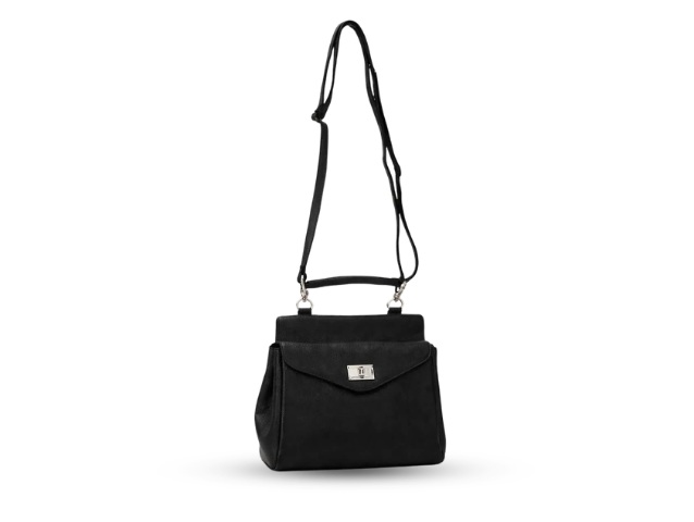 Leather Crossbody Bag (Black)