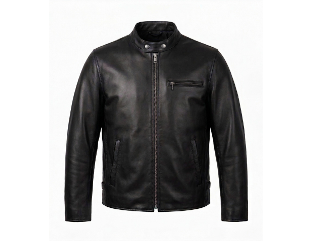 Men’s Black Leather Thermal Jacket 