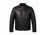 Men’s Black Leather Thermal Jacket 