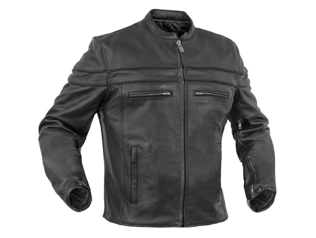 Men’s Plain Black Biker Leather Jacket