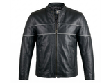 Men’s Grey Stripe Leather Jacket