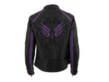 Purple Angel Wings Women Leather Jacket 