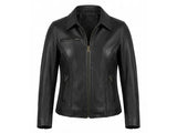 Genuine Black Leather Jacket For Women 