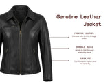 Genuine Black Leather Jacket For Women 