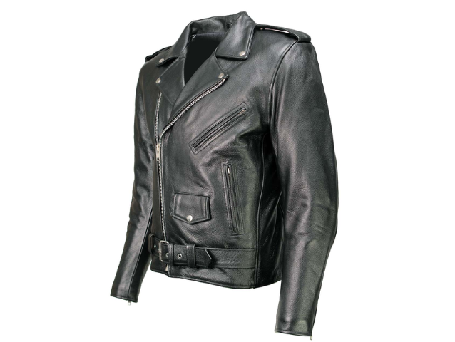 Motorcycle Biker Black Leather Jacket