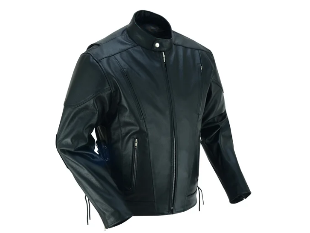  Men’s Black Classic Cowhide Moto leather Jacket