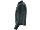 Men’s Plain Black Biker Leather Jacket