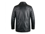 Men's Classic Soft Leather Parka Long Jacket 