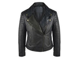 Genuine Black Biker Leather Jacket For Women 