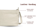 Beige Handbag for Women by SanLeathers 