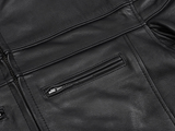 Men’s Plain Black Biker Leather Jacket