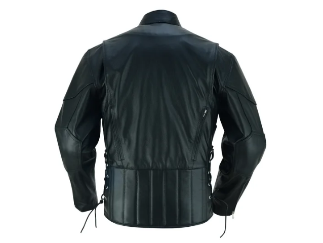  Men’s Black Classic Cowhide Moto leather Jacket