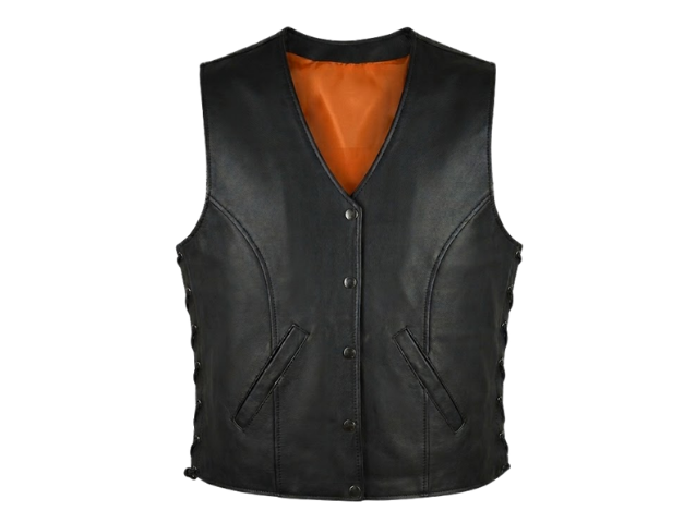 Black Snap Button Vest (S-1913 W)