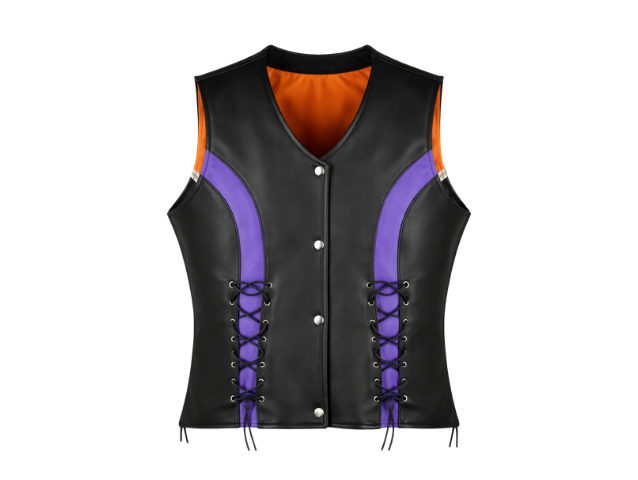 Black With Purple Stripe Vest (S- 2377)