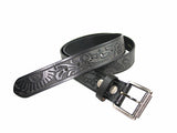 Black Engraved Print Belt (SN-391)