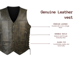 Distress Biker Vest (S- 1899)