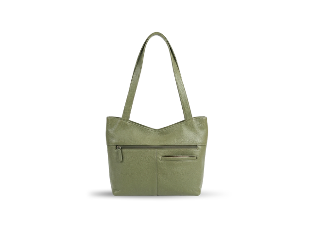 Leather Tote Bag (Olive)