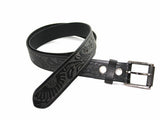 Black Engraved Print Belt (SN-391)