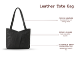 Leather Tote Bag ( Black )