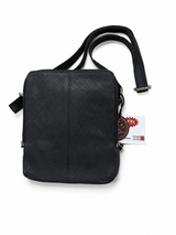 Men's Black Leather Crossbody Bag