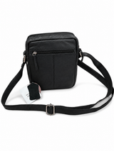 Men's Black Leather Crossbody Bag