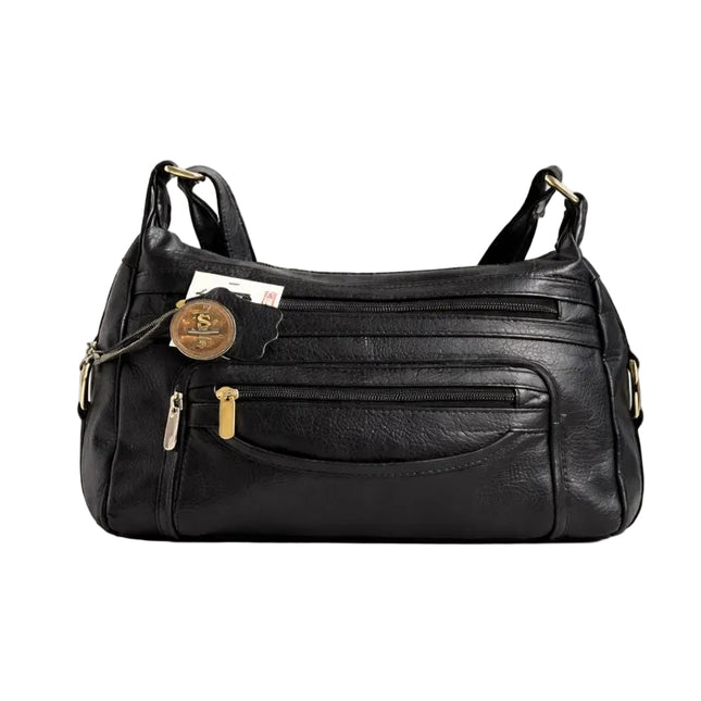 Black Leather Sling Bag