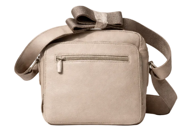 Leather Crossbody beige bag (SN-19)