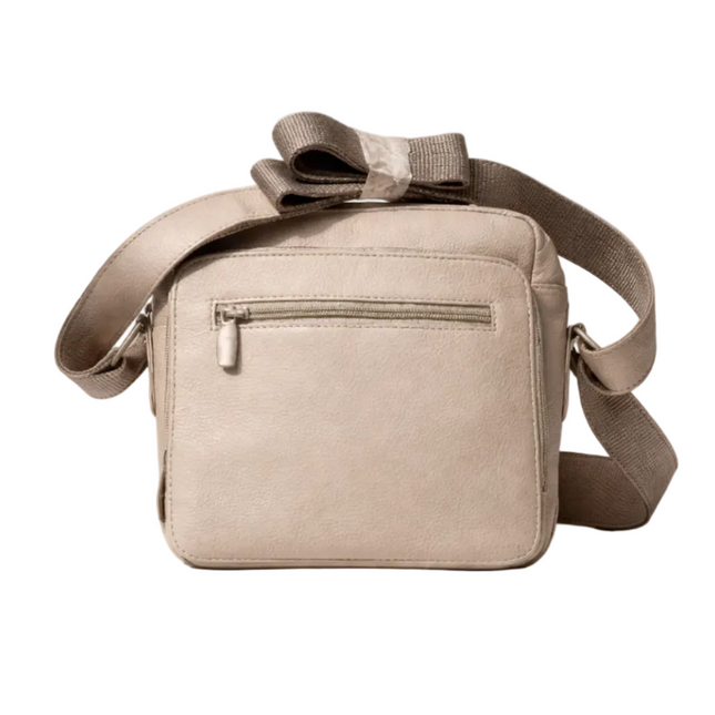 Leather Crossbody beige bag