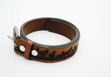 Black / Tan Horse Design Belt (S-341)