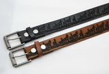 Black / Tan Horse Design Belt (S-341)