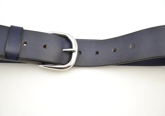 Navy Leather Belt (S-502)