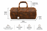 Hunter Leather Handbags: Handmade Vintage Brown Leather Duffel Bag for Travel