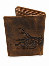 Men's Motorcycle Embossed Leather Wallet