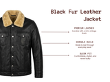 Men’s Black Fur Leather Jacket