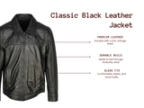 Men's Classic Black Leather Jacket