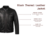 Men’s Black Leather Thermal Jacket 