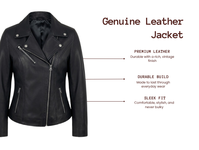 Black Women Leather Jacket 