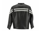Men’s Stripe Biker Leather Jacket 