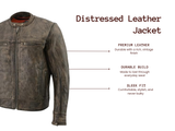 Men’s Brown Distressed Jacket w/ Venting