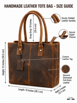 Hunter Leather Handbags  Rustic Brown Leather Tote Bag for Women