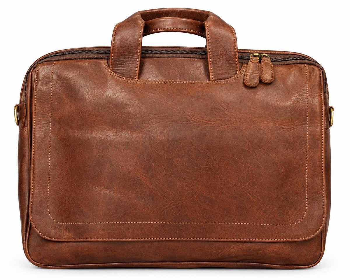 Brown Leather Briefcase for Men