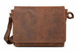 Rustic Brown Leather Messenger Bag