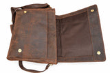 Rustic Brown Leather Messenger Bag