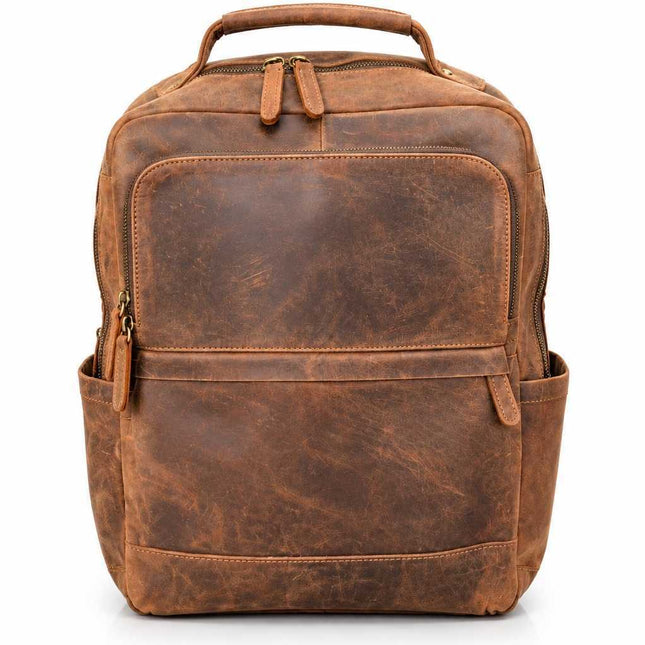 Vintage Brown Leather Backpack