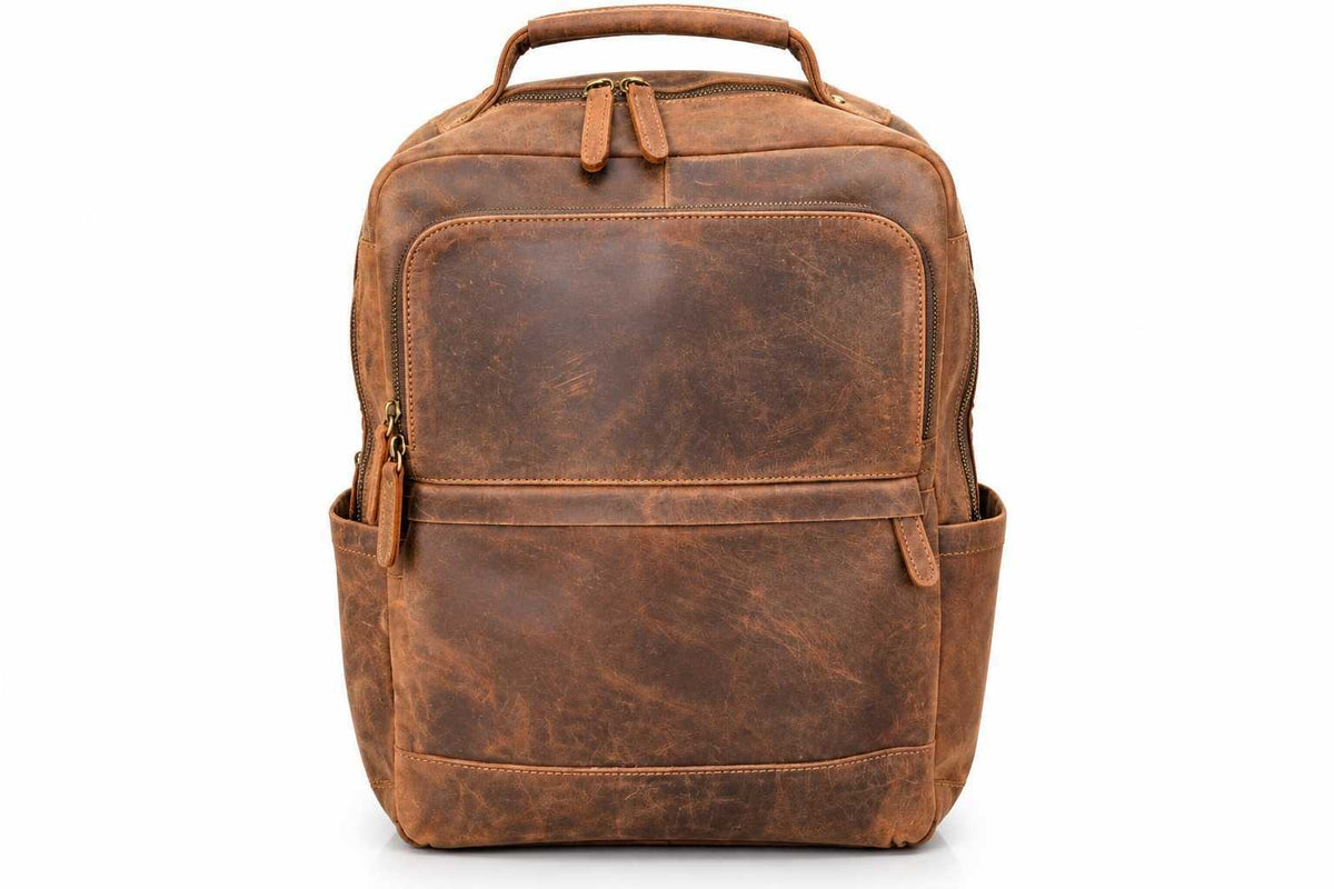Vintage Brown Leather Backpack