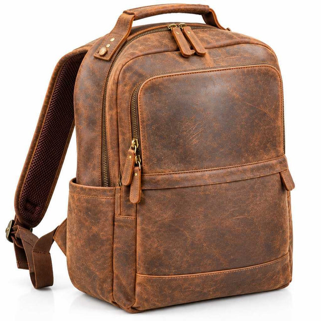 Vintage Brown Leather Backpack