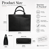 Black Leather Tote Bag for Women Sn-54